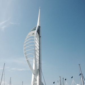 The Spinnaker Tower from the bottom