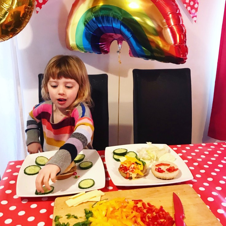 My Rainbow Chicken Burger #RustlersHack