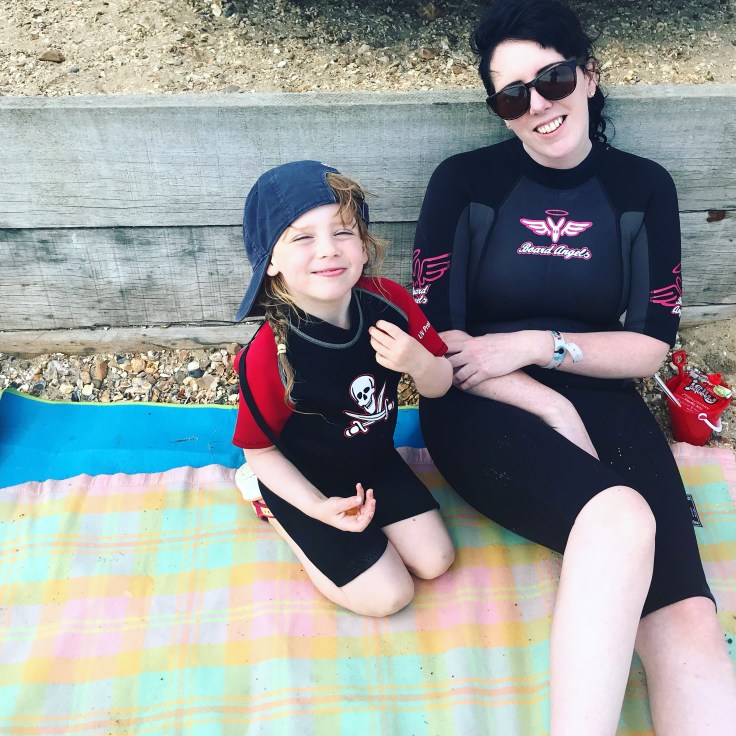Leaping into the sea at Lepe Beach