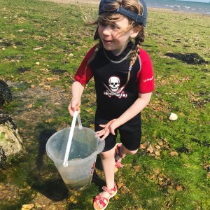 Leaping into the sea at Lepe Beach