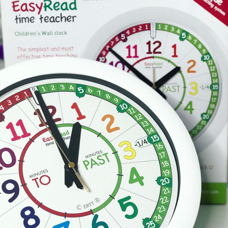 Learning to tell the time with Easy Read Time Teacher Clocks